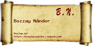 Bozzay Nándor névjegykártya