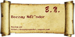 Bozzay Nándor névjegykártya