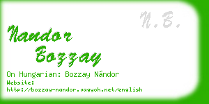 nandor bozzay business card