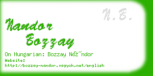nandor bozzay business card
